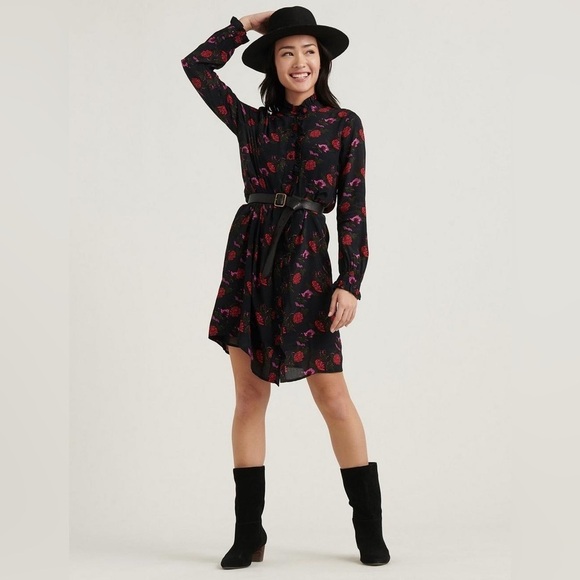 Lucky Brand Mackenzie Printed Dress Large - Picture 2 of 10